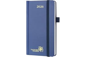 POPRUN Agenda Settimanale 2026 Piccola 16,5 x 9 cm, Copertina Rigida, Planner 2026 Tascabile con Nastro Segnalibro, Carta Spessa da 80 GSM, Blu Marino