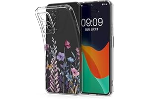 Kaywzo Funda para Xiaomi Redmi Note 11 4G/11S,Transparente TPU Carcasa con Patrones de Flores Pintadas,Ultra Delgado Mujeres Silicone Phone Protección Case Cover-4
