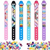 Kinder Bauklötze Armbänder,6 Stück Dots Armbänder,Freundschaftsbänder Spielzeug ,DIY Kreatives Basteln Armband Making Kit,Arm