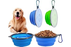 Cutiolly Bol Pliable pour Chien et Chat, 2pcs Gamelles de Voyage, 350ml, Silicone, Pliable et Portable