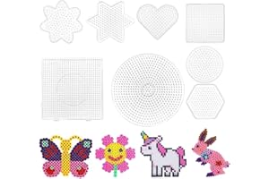 TAIMEIMAO 8 Pezzi Base Quadrata per Perline,Base per Perline da Stirare,Perlinea Fusione,Bambini Fai da TePerline Artigianali,Pannello ForatoPerline,Carta da Stiro per Bambini (A2)