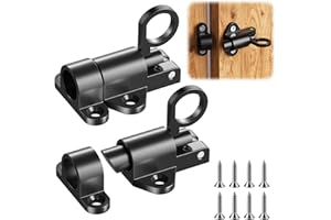 2 Stück Automatische Türriegel, Federriegel Schlossriegel, Riegelschloss Gartentor Riegel Schubriegel mit Schrauben, Schiebeschloss für Fenster, Schranktüren, Gartentore, Tierkäfige usw