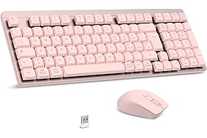 LeadsaiL Tastiera e Mouse Meccanica Wireless FA98, Basso Profilo Switch Rossi Tastiera senza Fili con ricevitore 2.4G, 96% Keyboard, 98 Tasti, Silenzioso, Italian QWERTY per PC Mac/Windows-Rosa