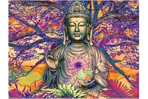 DCIDBEI 5D diamond pintura de diamantes Buda,punto de cruz diamante, cristal Full Diamond Rhinestone pintura por número artesanía arte manualidades decoración para 55x45cm