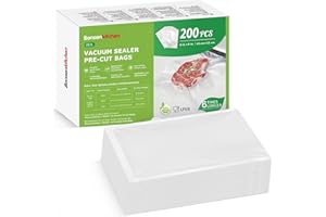 ‎BONSENKITCHEN Bonsenkitchen Vakuumierbeutel 15x23cm, 200 Beutel Profi-Folienbeutel für alle Vakuumiergerät, vakuumbeutel für lebensmittel, Sous Vide Gefrierbeutel, sehr stark & reißfest, BPA-frei, VB31
