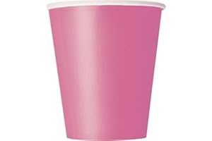 Unique Party 891 294-255 ml gorące różowe papierowe kubki, 14 sztuk