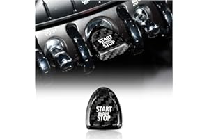 KUNGKIC Fibra di carbonio Auto Motor Start Stop Pulsante Copertura Decorativa per Mini Cooper F54 F55 F56 F57 F60 2013 2014 2015 2016 2017 2018 2019 Accessori Interno (Nero)