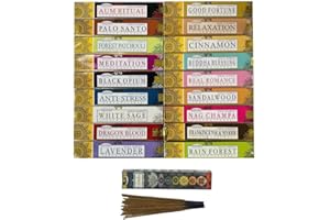 Rushant Deepika - Bastoncini di incenso assortiti, 12 confezioni da 15 g, ideali per meditazione, yoga, aromaterapia, rilassamento