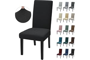 Ystyle Fundas Sillas De Comedor Pack 6, Fundas Sillas Ajustables, Funda para Sillas Elástica, Funda para Silla, Funda Protectora Sillas, Fundas Decorativas Sillas Altas, Negro