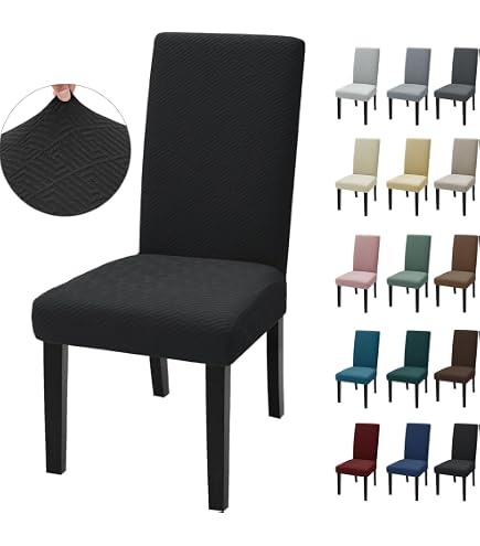 Gräfenstayn 4 pièces Housses de Chaise Stretch Charles - Dossier Rond et Angulaire - Pack AVANTAGE - Ajustement bi-élastique avec Joint Oeko-Tex Standard 100: Confiance Vérifiée (Bleu