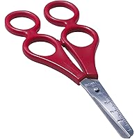 Wedo 7373 Therapeutenschere mit Doppelgriff, 17 cm Länge, 2 Kunststoff Griffaugen, abgerundete Blätter rostfrei, rot