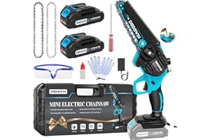 DODOWIN Mini Chainsaw 6 Inch, Electric Chainsaw Cordless, Handheld Battery Saw for Wood Working Tree Cutting, Stocking Fillers for Men Dad Gifts Chrismas, Gardening Gifts for Him