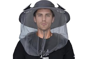 AYAMAYA Chapeau avec Filet Anti-Moustique, Chapeau de Pêche Anti-Insectes pour Hommes/Femmes, Chapeau de Camouflage Apiculture pour la Pêche en Plein Air, la Randonnée, Le Jardinage