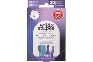 ‎WILD STRIPES Wild Stripes - Mouth Patches Sunset - Mundpflaster für bessere Nasenatmung & erholsamen Schlaf - Mund Tapes in 2 praktischen Designs - Funktional, hautfreundlich und stylish - 20 Stk