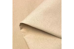 FT Fashion Track Tissu calicot au mètre – 147,5 cm de large | Tissu 100 % coton – Poids moyen pour couture, matelassage, doublures de rideaux, taies d'oreiller et fourre-tout (1 m, calicot naturel)