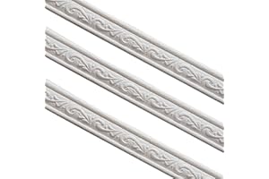 Youngwier 3 Waterproof Wall Trim Skirting Border - Adhesive Removable Foam Edge Strip Dado Rail Decoration for Tiles, Kitchen, Bathroom - 230×4.5cm