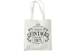 Dead Set Studio 50th Birthday Gifts For Women, Vintage 1975 50th Birthday Gift Bag, Women's 50th Birthday Presents, 50th Gifts Wrapping Alternative, 50th Gift For Her