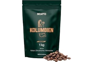 ‎INCAPTO Incapto Spezialitäten-Kaffeebohnen | Single-Origin Kolumbien | Espresso 100% Arabica | Specialty Coffee 84 Punkte SCA | Traditionell Geröstete Bohnenkaffee | Plantage Huila, Cadefihuila, 1kg