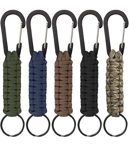 UNICRAFTALE Portachiavi In Paracord Con Perline A Teschio – Cordino Tattico Per Coltello, Torcia, EDC, Fatto A Mano, Regolabile