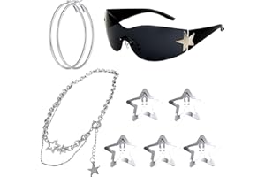 LaVenty Y2k Accessoires Sunglasses Y2k Lunettes de soleil Aesthetic Accessoires Punk Stern Lunettes de soleil