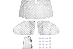 NIGOOLATA Copertura Parabrezza per V-W T5 T6 Oscurante Termico Interno Parasole per Parabrezza,Camper Accessori Interni(3 Pezzos) Set per Finestrini Ciechi Termici Interni