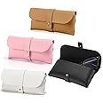 TecoKart® 4 Pcs Sunglasses Case For Women, PVC Leather Soft Unisex Specs Case, Multifunctional Specs Pouch For Eyewear Lipstick Data Cable, Portable Travel Glasses Case, Simple Specs Protective Pouch