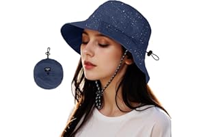 Acado Waterproof Bucket Hat Women - UV Protection Fishing Hats Ladies Adjustable Foldable Rain Hat Sun Summer Outdoor Hiking Cap