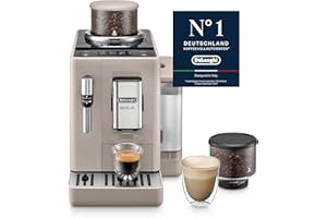 ‎DE'LONGHI De'Longhi Rivelia EXAM440.35.BG, Superautomatyczny ekspres do kawy z ręcznym spieniaczem do mleka, kompaktowy rozmiar, 8 przepisów, kolorowy ekran dotykowy, beżowy piasek