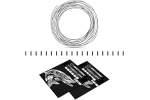 AMZfishing® Bas de ligne en acier 3 m 7 x 7 avec double manchons à sertir | Pêche au brochet | Émerillons de pêche | Accessoires de pêche | Bas de ligne en acier | Émerillon de pêche | Accessoires de