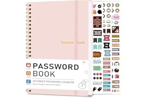 KAICN Password Keeper Book for Senior, Password Book - 5.9" X 8.7",Internet Address and Password Logbook, Password Notebook Organizer for Website Login, Gifts for Home and Office - Pink