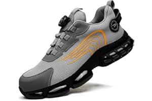 GEMCHVE Zapatos de Seguridad para Hombre Mujer Zapatillas Ligeros Calzado Trabajo Comodo Antideslizante con Puntera de Acero 36-46 EU