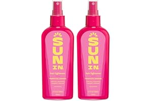 Sun In Tropical Breeze Lot de 2 éclaircissants pour cheveux enrichis en aloe végétal naturel, camomille, souci et graines de lin. Sans alcool. Parfum brise tropicale. 138 ml