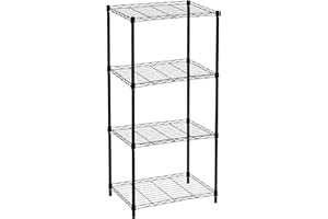 CATTERHOUSE Estantería Metálica con Rejilla Klaus 120-56x35x120 cm Estantería de Almacenaje Color Negro con 4 Baldas Soporta hasta 140 kg