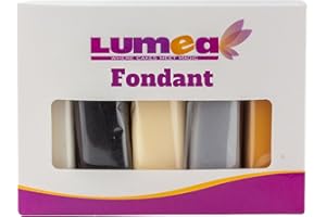 Dekozauber24 Fondant icing multipack, 5 colours, 100g (3.5oz) rolled fondant per colour, for cakes, cupcakes and figurines in white, black, cream, silver and golden caramel (Basics)
