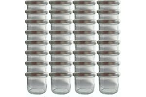 hocz Sturzgläser Set | Menge 50 Stück | Füllmenge 125 ml | mit Schraub-Deckel Deckelfarbe | Marmeladengläser Einmachgläser Einweckgläser (Silber, 50 Stück)