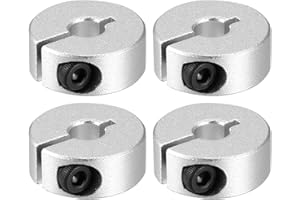 PATIKIL Foro 8mm Collare Albero a Morsetto Singolo Diviso 25mm OD 8mm Spessore, 4pz Collare di Bloccaggio in Lega di Alluminio con Vite Fissaggio per Industria Macchinari, Argento