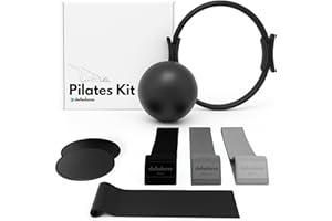 defedana Kit Pilates en casa, Gomas Elasticas Musculacion, Bandas Elasticas Musculacion, Pilates Accesorios, gym en Casa, Aro, Pelota, Discos Deslizantes, Banda resistencia, yoga accesorios,calistenia