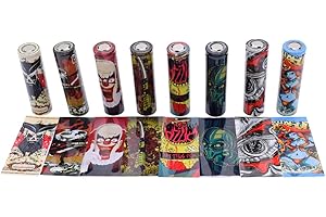 DEMON KILLER 50PCS 18650 Ténèbres Séries Battery Batterie Sleeves Wraps, Couverture protectrice, Gaines thermorétractable PVC Tubes 100% Authentique Pre Cut Shrink Film 8 Styles Replacement Cover Skin