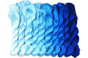 ‎MINGGUXIUYI MINGGUXIUYI Natürliches 100% Seidengarn, handgefertigtes Stickgarn, Seidenstickgarn, 1100 m, 10 Farben (102)