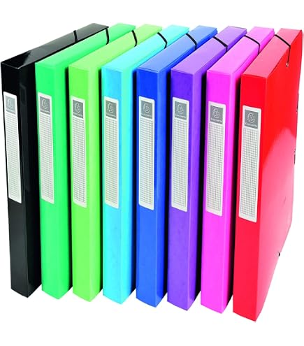Exacompta Archivbox DIN A4 Mit Gummizug – 25 Mm Rücken, Aus Starkem Colorspan-Karton (Zufallsfarbe)