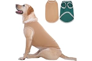 Katzinst 2er Pack Hundeshirt für Große Hunde, Sonnenschutz, Elastisches, Atmungsaktives und Weiches, Ärmellose Hundekühlweste für Heißes Wetter Gehen, Laufen, Border Collie(Grün, Khaki 2XL)