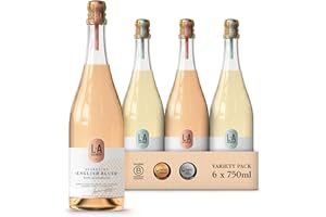 L.A Brewery | Non Alcoholic Sparkling Craft Kombucha Drink - New English Blush and Sparkling White Rose - Pack of 6 x 750ml Low Calorie Kombucha Tea - Gluten Free & Vegan Soft Drinks Brewed in the UK