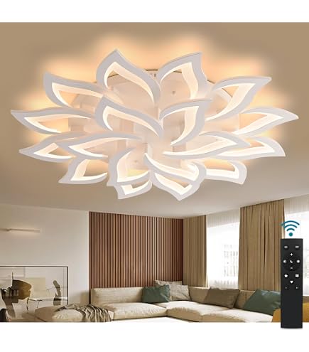 FWX Deckenleuchte LED Mit Fernbedienung – Dimmbar, 7-flammig, 106W, Für Wohnzimmer & Schlafzimmer