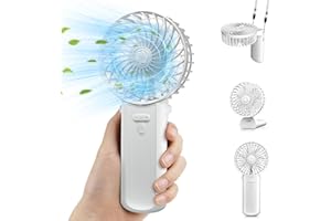 TOPPELIGHT Handventilator Tragbarer Mini Ventilator, Wiederaufladbar Hand Ventilatoren 4 Geschwindigkeiten, Faltbarer USB Ventilator Klein Tischventilator Portable Fan für Büro, Outdoor, Reisen
