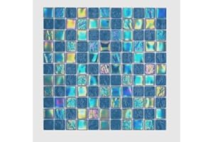 CONWIRE Glasmosaik Mosaikfliese small flip flop irisierend türkis blau mehrfarbig Wand Fliesenspiegel Küche Dusche