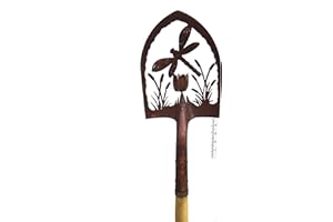 Crispe home & garden Patina Decorative Shovel with Rain Gauge - Dragonfly 3D - Garden Decoration for Outdoor Use Height 180 cm