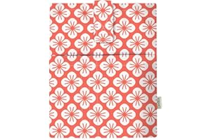 KAPAX Book Sleeve Cover - Hard Books Cover for Paperback, Washable Fabric, Book Protector- Padded, Tablet Pc Case Cover for Adult (Flower)