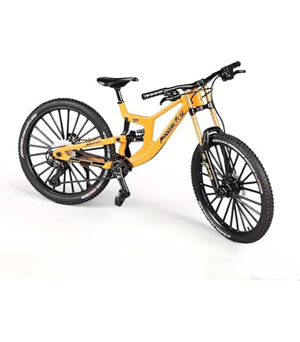 Mini VTT 1:10 En Alliage Orange – Doigt Vélo Réaliste, Jouet Et Déco Pour Passionnés !