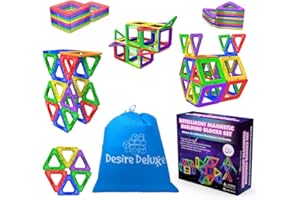Desire Deluxe Lot de 30 blocs de construction magnétiques pour enfants - Blocs éducatifs STEM pour garçons et filles âgés de 3, 4, 5, 6, 7 ans