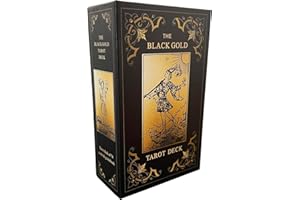 LIGHTOF JUSTICE Black Gold Tarot Cards Set, Tarot Cards for Beginners with Meanings on Them, Tarot Cards Deck with Guide Book, Gold Gilded Edges